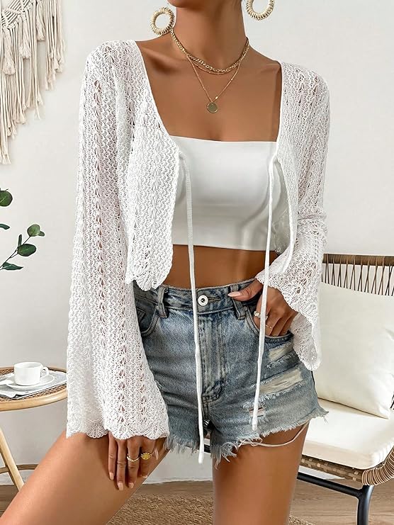 Crop Cardigan Knit Top