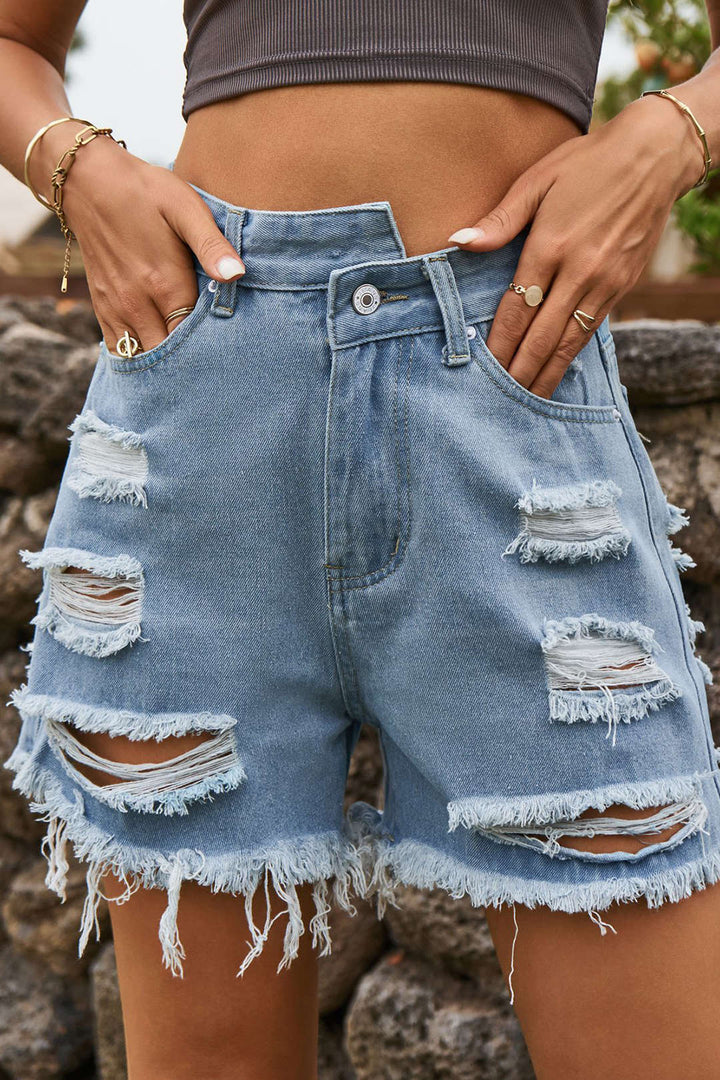 Ripped Denim Short